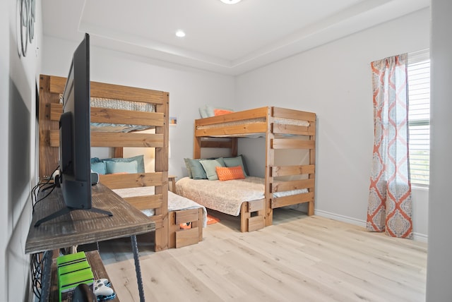 bedroom featuring light hardwood / wood-style floors