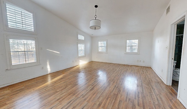 interior space featuring a healthy amount of sunlight and light hardwood / wood-style floors