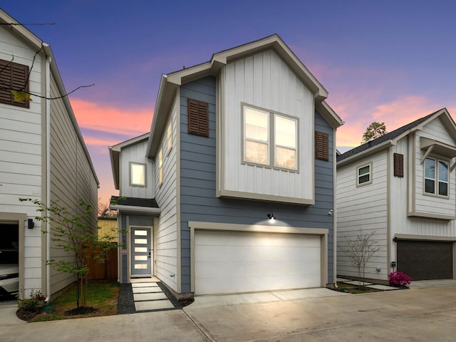 view of front of home with a garage