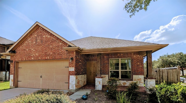 view of front of house with a garage