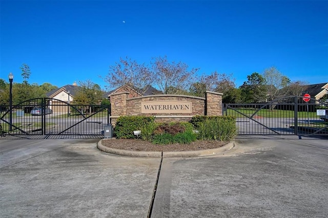 view of community sign