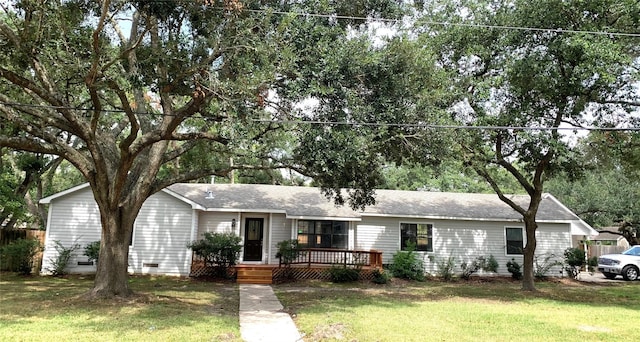 ranch-style house with a front yard