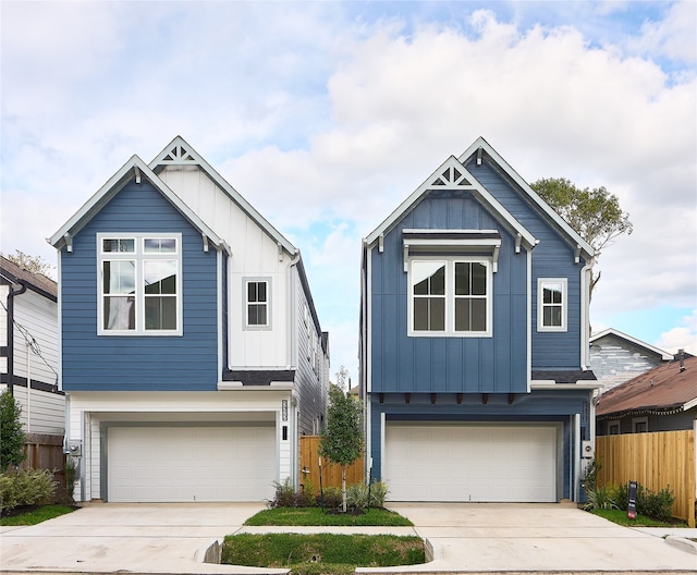 view of front of property featuring a garage