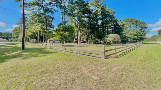 view of yard with a rural view