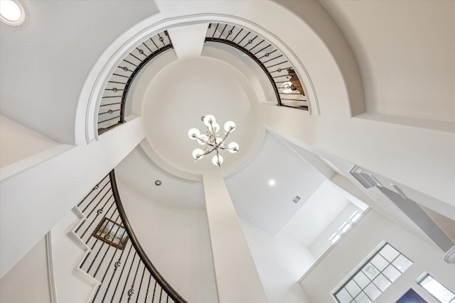 room details with an inviting chandelier