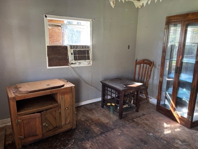 dining space featuring cooling unit