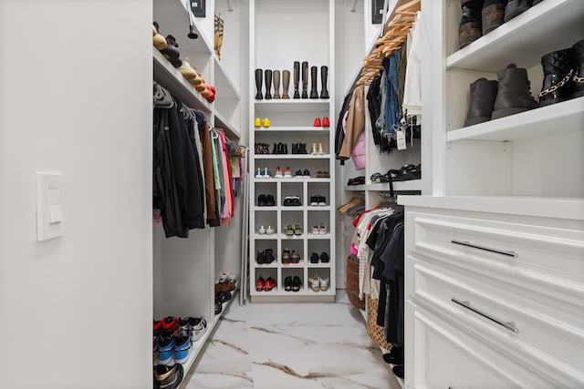 view of walk in closet