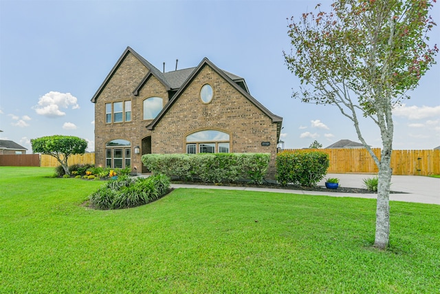 view of front of house featuring a front lawn