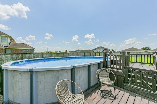 view of pool featuring a deck