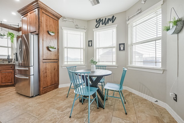 dining area with sink