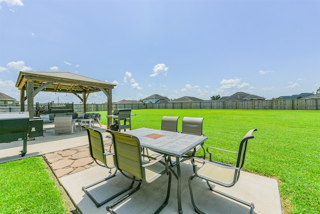 view of patio / terrace featuring a gazebo