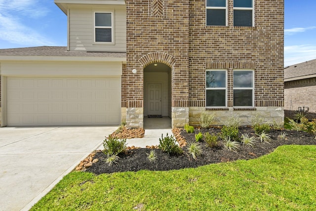 view of property featuring a garage