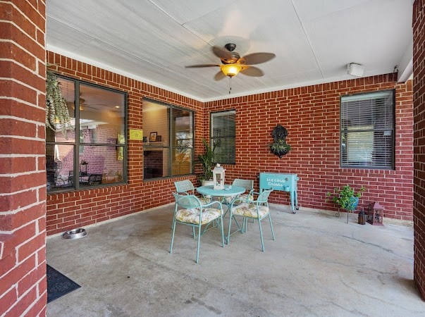 view of patio / terrace with ceiling fan