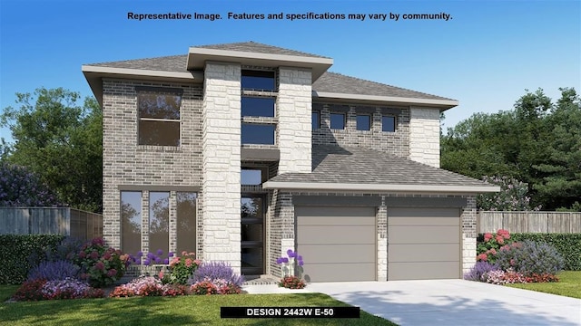 view of front of home with a garage