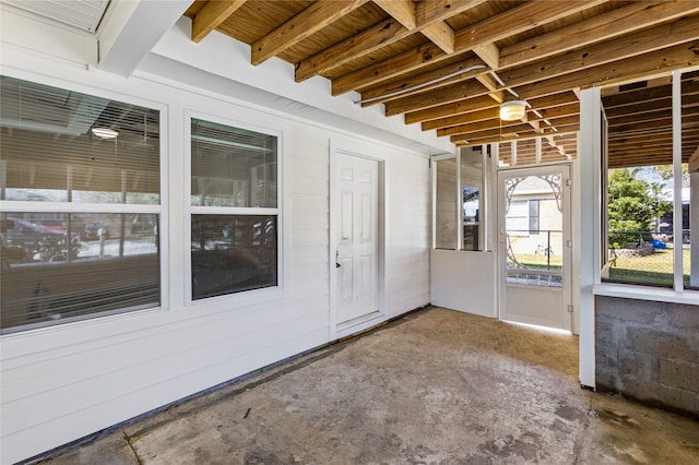 interior space with a patio area