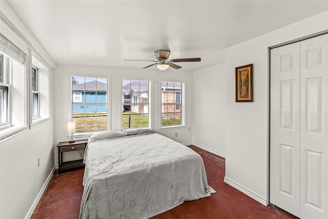 bedroom with ceiling fan