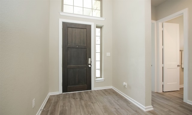 entryway with light wood-type flooring