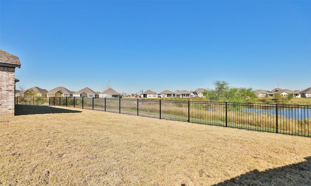 view of yard with a water view