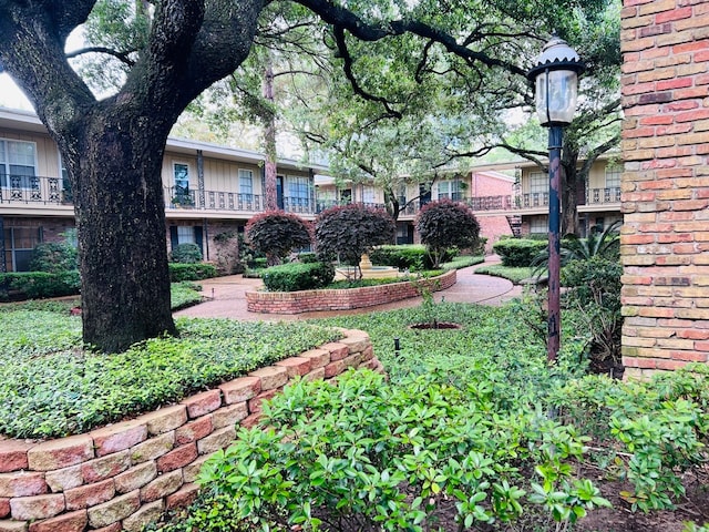 view of yard with a balcony