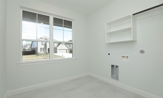 laundry room featuring hookup for a washing machine, hookup for a gas dryer, and electric dryer hookup