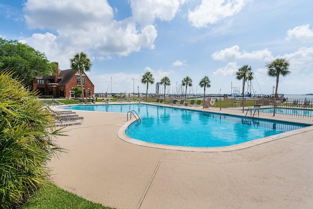 view of pool featuring a patio area