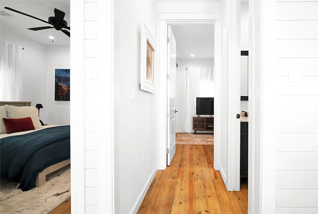 hall featuring light hardwood / wood-style flooring