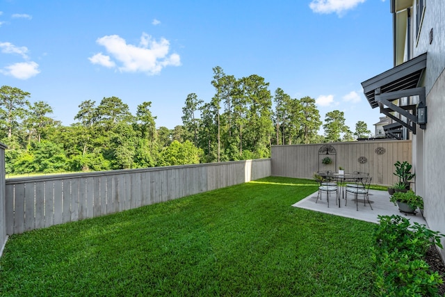 view of yard featuring a patio area