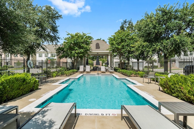 view of pool featuring a patio area