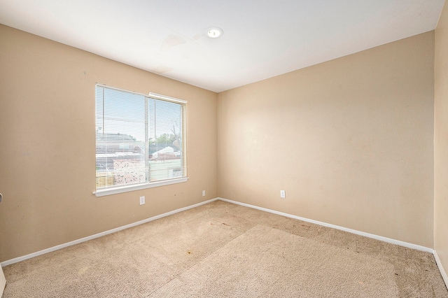 spare room featuring light carpet