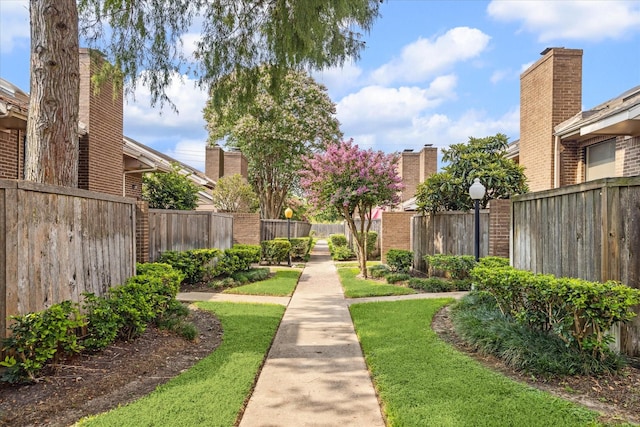 view of community with a lawn