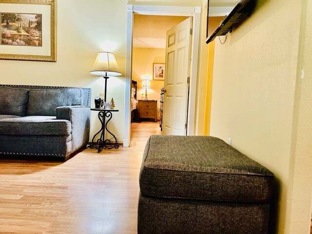 sitting room featuring hardwood / wood-style floors