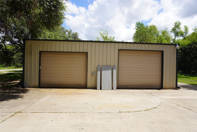 view of garage