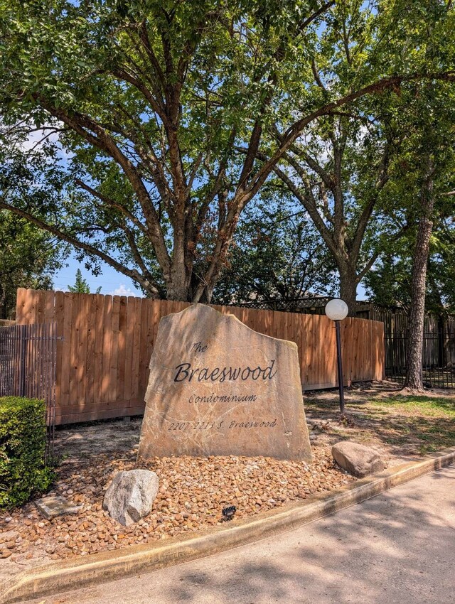 view of community sign