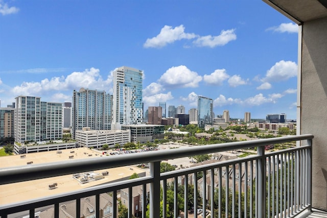 balcony featuring a view of city