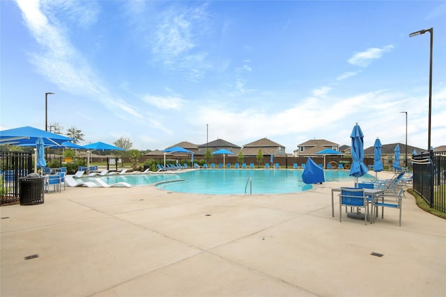 view of pool featuring a patio area