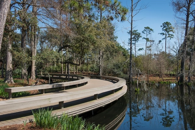 view of property's community featuring a water view