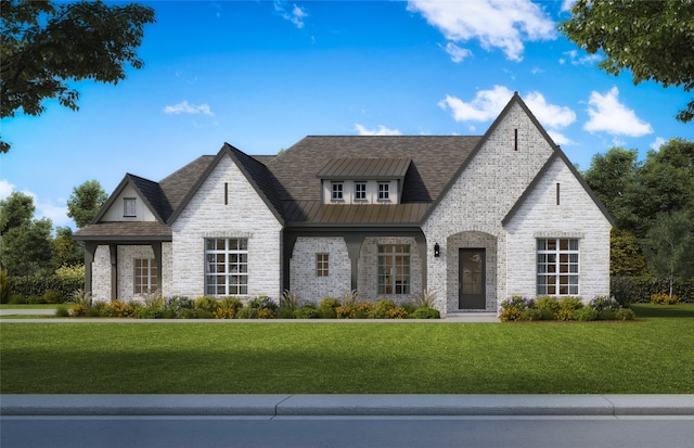 view of front facade featuring a front lawn