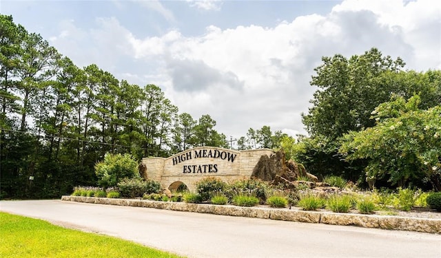 view of community sign