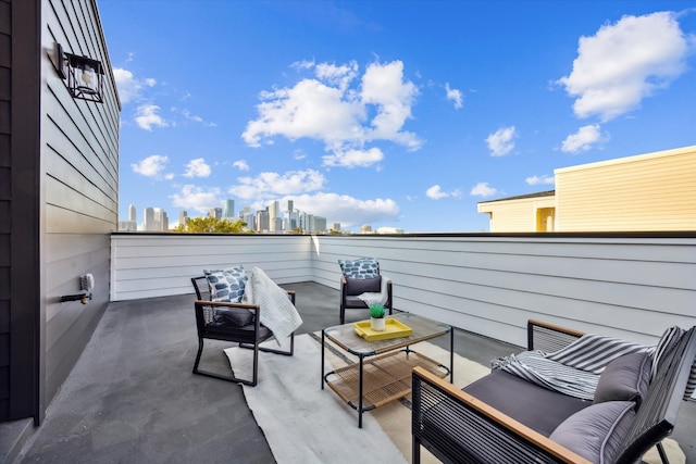 view of patio / terrace featuring an outdoor living space