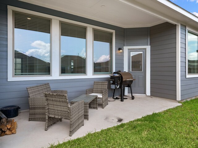 view of patio with grilling area