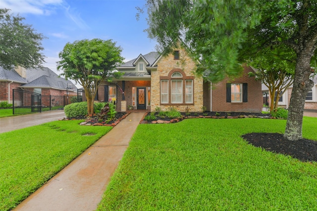 view of front facade with a front yard