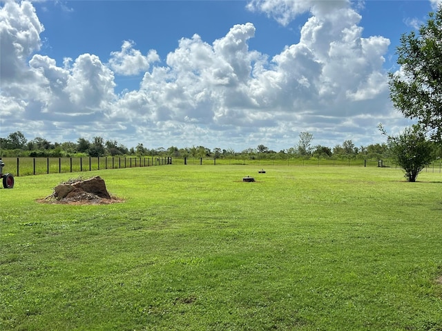 view of yard featuring a rural view