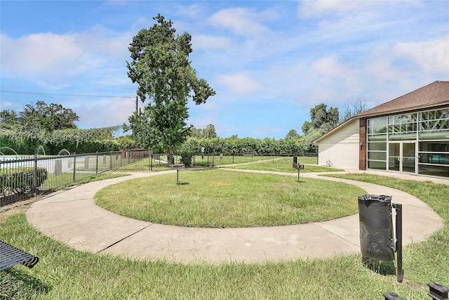 view of yard with fence