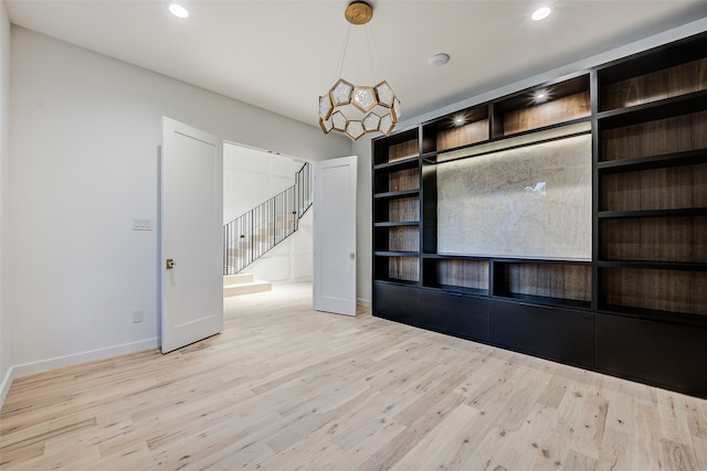 empty room with light wood-type flooring