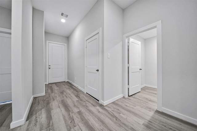 hall featuring light hardwood / wood-style floors