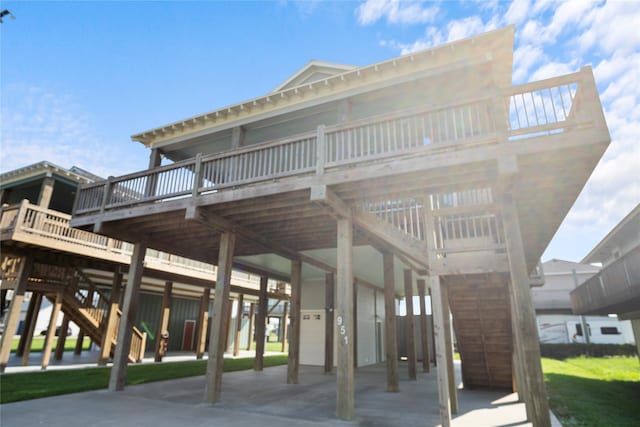 exterior space featuring a garage