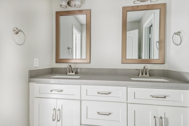 bathroom featuring dual bowl vanity