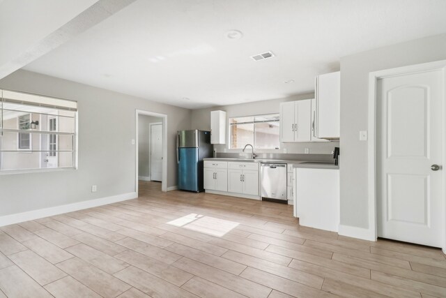 kitchen featuring white cabinets, sink, and appliances with stainless steel finishes