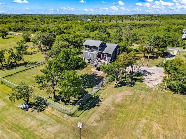 drone / aerial view with a rural view