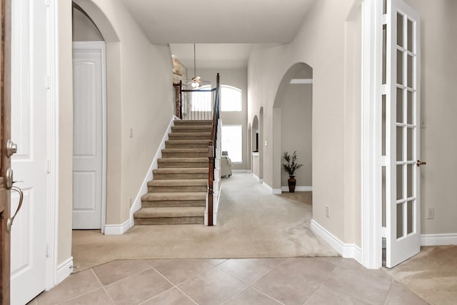 view of tiled entrance foyer